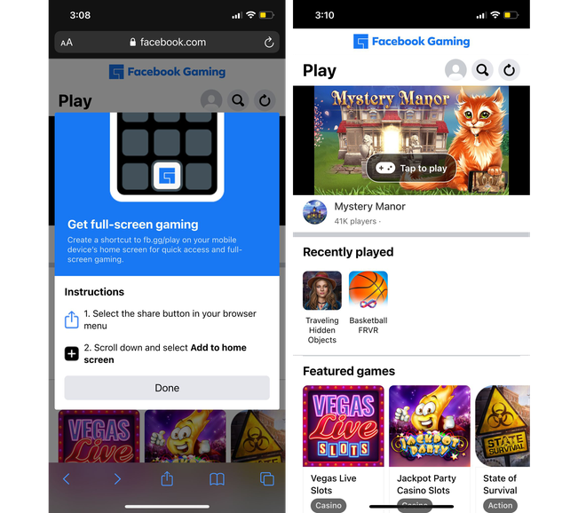 Les utilisateurs d’iOS et d’iPad peuvent désormais accéder indirectement aux services de cloud gaming de Facebook – Je n’ecris pas ces immondes critiques de cinéma