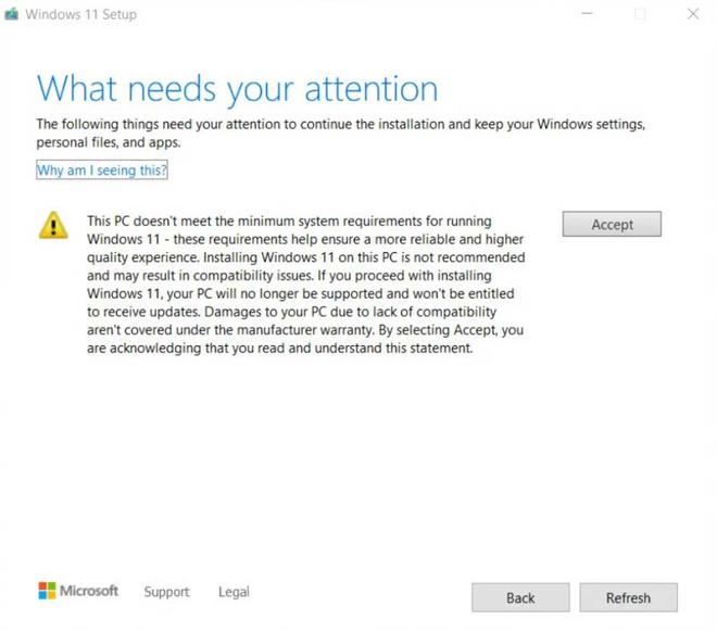 Windows 11 et les PC non pris en charge, Microsoft veut faire peur aux utilisateurs