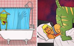 En 22 illustrations cocasses, cet artiste montre la vie simple de personnages célèbres quand personne ne regarde