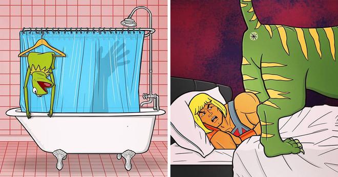 En 22 illustrations cocasses, cet artiste montre la vie simple de personnages célèbres quand personne ne regarde