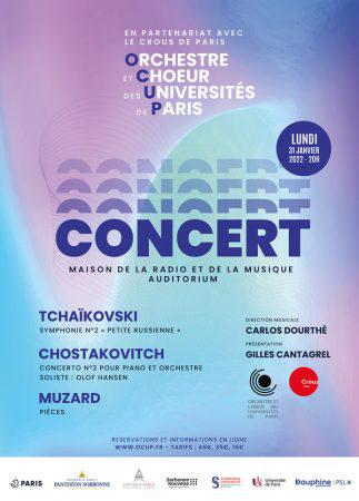 L’Orchestre et Chœur des Universités de Paris vous propose une soirée autour de Tchaïkovski et Chostakovitch