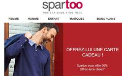 Réduction Spartoo :  achat d’un chèque cadeau = 50% offerts en plus !