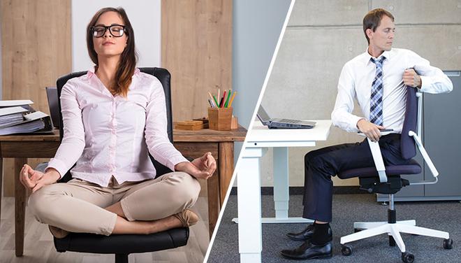 13 postures de yoga à prendre assis à votre bureau