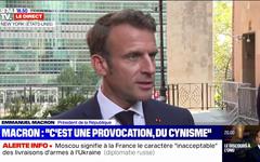 Référendums en Ukraine: pour Emmanuel Macron, "ce qui a été annoncé par la Russie est une parodie"